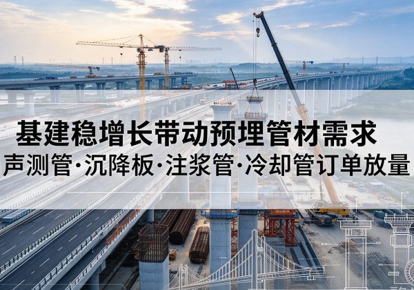 黎城基建稳增长带动预埋监测管材需求，声测管、沉降板、注浆管订单持续放量
